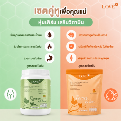 (รูปแบบกระปุก) Love Plant Based Protein เลิฟ โปรตีนพืช สูตรแพทย์ โปรตีนบำรุงคุณแม่ ก่อนท้อง ตั้งครรภ์ และหลังคลอด