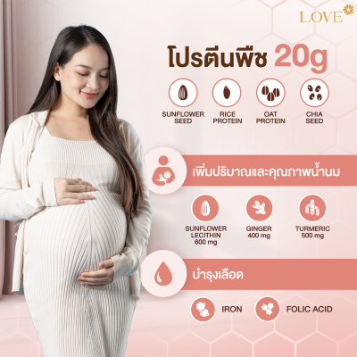 (รูปแบบกระปุก) Love Plant Based Protein เลิฟ โปรตีนพืช สูตรแพทย์ โปรตีนบำรุงคุณแม่ ก่อนท้อง ตั้งครรภ์ และหลังคลอด