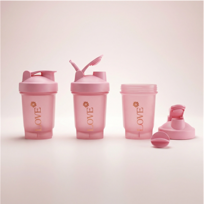 แก้วเชคโปรตีน Love protein ชนิด Food Grade พร้อมลูกบอลเชค แก้วสวย น้ำหนักเบา พกพาง่าย