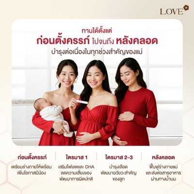 Love Prenatal Vitamins วิตามินบำรุงครรภ์ ผงกรอกปาก รสลิ้นจี่ บำรุงคุณแม่ก่อนท้อง ตั้งครรภ์ หลังคลอด