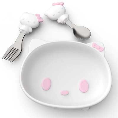 ชุดจานชามเด็ก 5 ชิ้น ชุด Hello Kitty สุดน่ารัก ปลอดภัย ทำความสะอาดง่าย ช่วยให้ทุกมื้อของลูกน้อย สนุก ง่าย และอร่อย