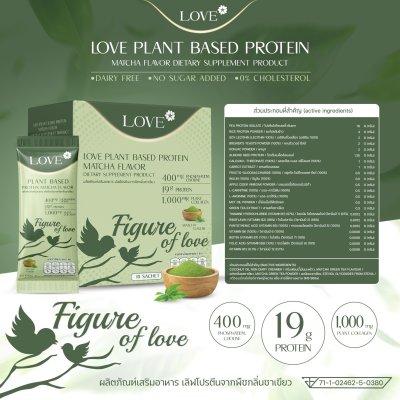 โปรตีนสูตรสลายไขมันหลังคลอด "Figure of Love" รสชาเขียว (Green Tea)