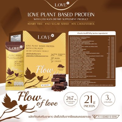 โปรตีนสูตรเพิ่มน้ำนมแม่ "Flow of Love" รส ช็อกโกแลต (Chocolate)