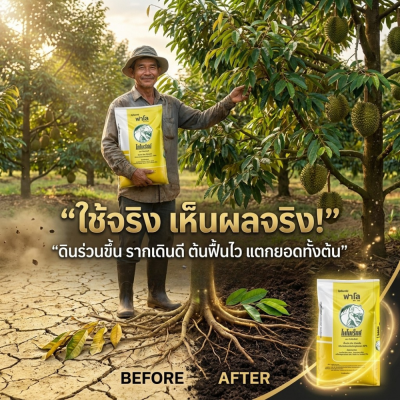ปุ๋ยอินทรีย์ฟาโล 5 กก. ฟื้นดิน เร่งราก ปรับโครงสร้างดิน