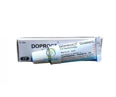 DOPROCT OINTMENT ดูปร๊อค ขี้ผึ้งทาริดสีดวงทวาร ขนาด 10 กรัม DOPROCT OINTMENT ดูปร๊อค ขี้ผึ้งทาริดสีดวงทวาร ขนาด 10 กรัม