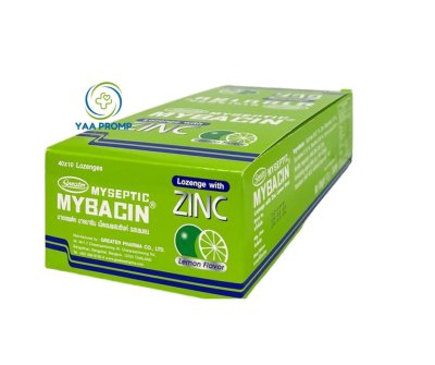 MYBACIN ZINC มายบาซิน ซิงค์ รสเลมอน ซอง 10 เม็ด