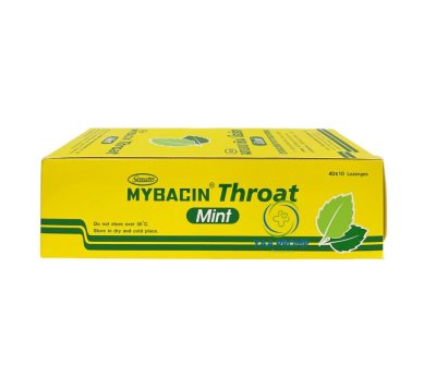 MYBACIN THROAT มายบาซิน โธร์ท รสมินต์ ยาอมมายบาซินสีเหลือง