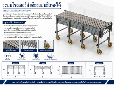 Flexible Roller Conveyor | ระบบโรลเลอร์ลำเลียงแบบยืดหดได้