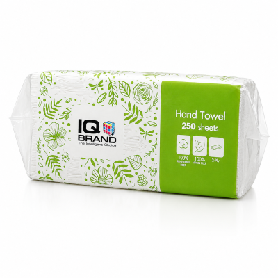 IQ Brand PLUS กระดาษเช็ดมือ (250 แผ่น x 24 ห่อ) / กล่อง