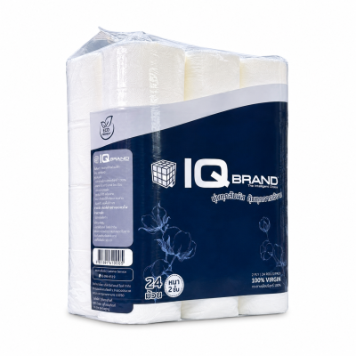 IQ Brand กระดาษทิชชู่ม้วนเล็ก หนา 2 ชั้น ยาว 17 เมตร บรรจุ 5 แพ็ค (120 ม้วน/กล่อง)