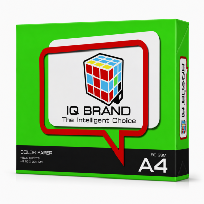 IQ Brand กระดาษถ่ายเอกสารสี A4 สีเขียว (Parrot) 80 แกรม 500 แผ่น/รีม