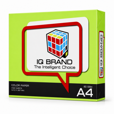 IQ Brand กระดาษถ่ายเอกสารสี A4 สีเขียว (Cyber Green) 80 แกรม 500 แผ่น/รีม