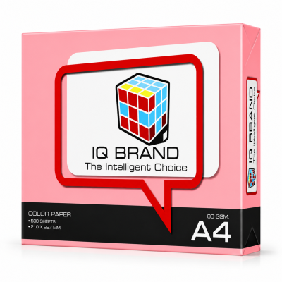 IQ Brand กระดาษถ่ายเอกสารสี A4 สีชมพู (Cyber Pink) 80 แกรม 500 แผ่น/รีม