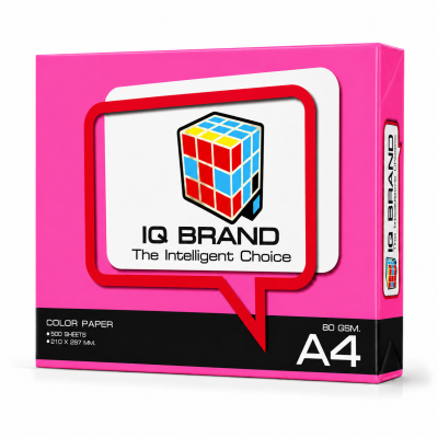 IQ Brand กระดาษถ่ายเอกสารสี A4 สีแดง (Cyber Red) 80 แกรม 500 แผ่น/รีม