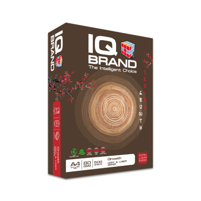 IQ Brand กระดาษถ่ายเอกสาร A4 80 แกรม รุ่น Growth Series 5 รีม/กล่อง