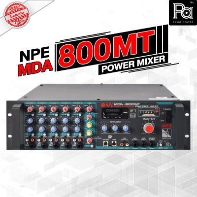 NPE MDA-800MT เพาเวอร์มิกเซอร์โมโน ระบบเสียงตามสาย 800วัตต์ ไมค์ 5 ช่อง 2 AUX   AC/DC MP3 Bluetooth