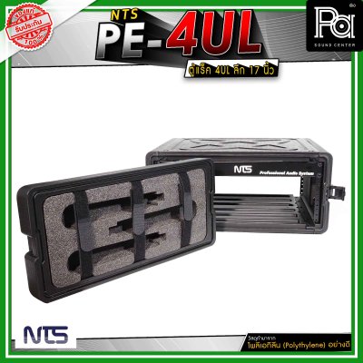 NTS PE-4UL ตู้แร็คแบบฝามีช่องซิปเก็บไมโครโฟน และ อุปกรณ์ต่างๆ ขนาด 4U ลึก 17" นิ้ว วัสดุมาตรฐาน แข็งแรง ทนทาน