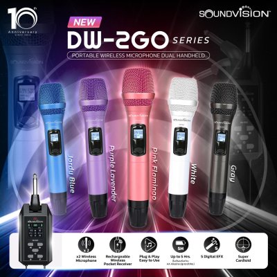 SOUNDVISION DW-2GO ไมค์ลอยมือถือคู่ ดิจิตอล พกพา