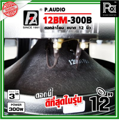 P.AUDIO 12BM-300B ดอกลำโพง ขนาด 12 นิ้ว คุณภาพสูง เสียงดีราคาประหยัด