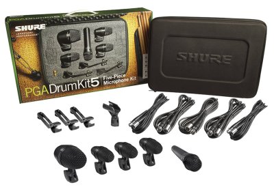 SHURE PGA DRUMKIT 5 ไมค์กลองชุด 5 ชิ้น พร้อมขาจับไมค์ สายสัญญาณครบชุด กระเป๋าเก็บอย่างดี