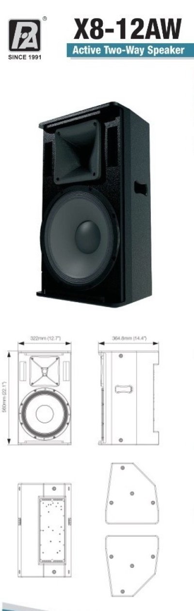 PAUDIO X8-12AW ACTIVE LOUD SPEAKER