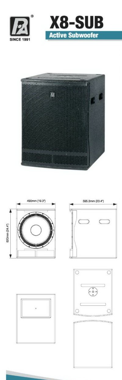 PAUDIO X8-18A ACTIVE SUB WOOFER SPEAKER