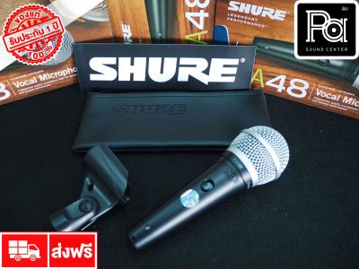 SHURE PGA48-LC ไมโครโฟนสาย แบบไดนามิก มีสวิตช์ เปิด-ปิด