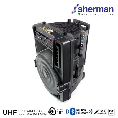 SHERMAN APS-118XX ชุดเครื่องเสียงเคลื่อนที่ แบบลากจูง 18 นิ้ว