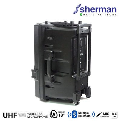 SHERMAN APS-118XX ชุดเครื่องเสียงเคลื่อนที่ แบบลากจูง 18 นิ้ว