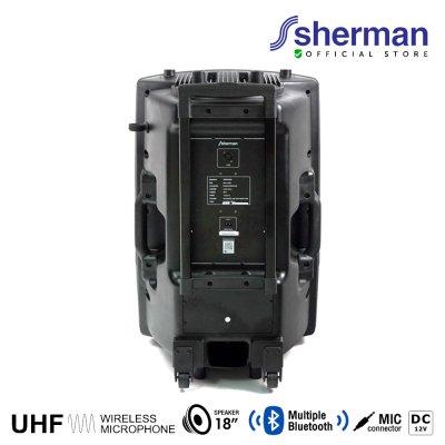 SHERMAN APS-118XX ชุดเครื่องเสียงเคลื่อนที่ แบบลากจูง 18 นิ้ว