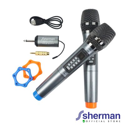 SHERMAN MIC-150+ ไมโครโฟนคาราโอเกะไร้สายคู่  ระบบดิจิตอล 40 ชาแนล