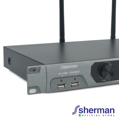 SHERMAN MIC-330 ชุดไมค์ลอยไร้สาย USB 5V rechargeable