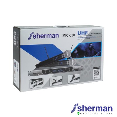 SHERMAN MIC-330 ชุดไมค์ลอยไร้สาย USB 5V rechargeable