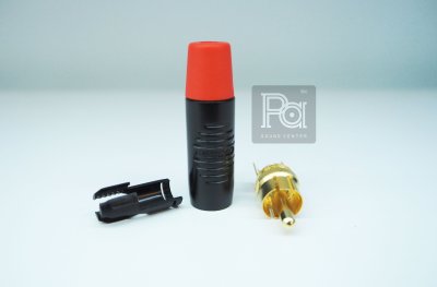 REAN RF2C-B-2 RCA plug, gold plated contacts ปลั๊ก RCA สีแดง By NEUTRIK