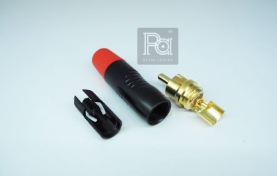 REAN RF2C-B-2 RCA plug, gold plated contacts ปลั๊ก RCA สีแดง By NEUTRIK