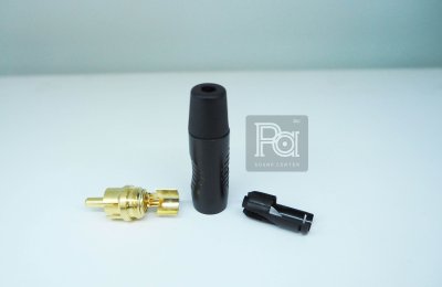 REAN RF2C-B-0 RCA plug, gold plated contacts ปลั๊ก RCA สีดำ By NEUTRIK