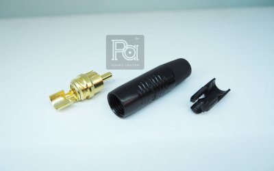 REAN RF2C-B-0 RCA plug, gold plated contacts ปลั๊ก RCA สีดำ By NEUTRIK