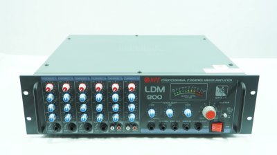 NPE LDM-800 เพาเวอร์มิกเซอร์โมโน ระบบประกาศ 800วัตต์ ไมค์ 4 ช่อง/ 2 AUX AC/DC