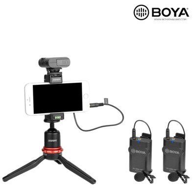 BOYA BY-WM4 PRO-K2 ไมโครโฟนไร้สาย ขนาดเล็ก รับสัญญาณได้ไกล 60 เมตร