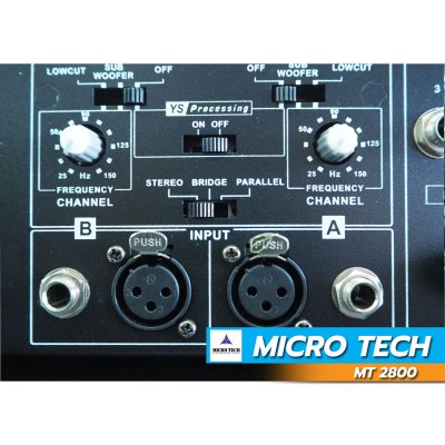 MICROTECH MT 2800 เพาเวอร์แอมป์ 2 ชาแนล คลาส-AB กำลังวัตต์ 250W ที่8 โอห์ม มีระบบป้องกัน