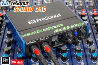 PreSonus Studio 24C ออดิโออินเตอร์เฟส 2-in/2-out USB-C Audio Interface with 2 XMAX-L Preamps