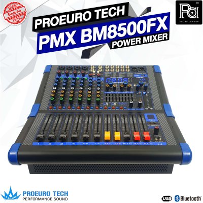 PROEUROTECH PMX-BM8500FX เพาเวอร์มิกเซอร์สเตอริโอ 8อินพุท 500วัตต์ 6ไมค์/2สเตอริโอ เอฟเฟคแท้ 99DSP