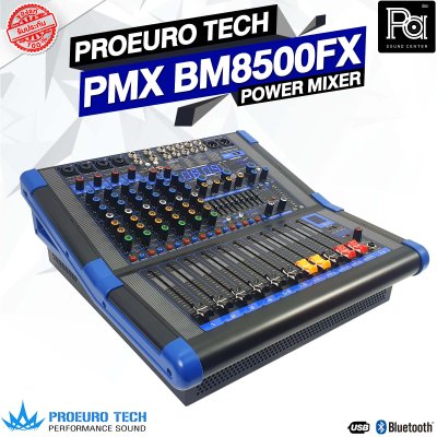 PROEUROTECH PMX-BM8500FX เพาเวอร์มิกเซอร์สเตอริโอ 8อินพุท 500วัตต์ 6ไมค์/2สเตอริโอ เอฟเฟคแท้ 99DSP