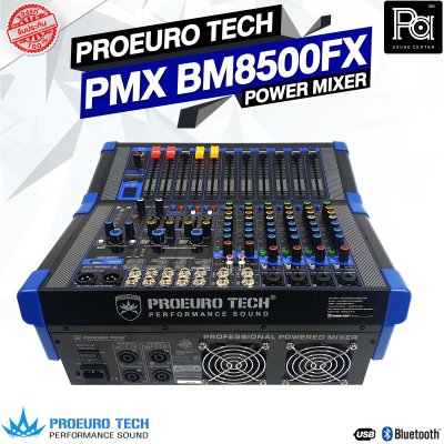 PROEUROTECH PMX-BM8500FX เพาเวอร์มิกเซอร์สเตอริโอ 8อินพุท 500วัตต์ 6ไมค์/2สเตอริโอ เอฟเฟคแท้ 99DSP