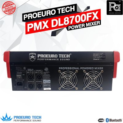 PROEUROTECH PMX DL8700FX เพาเวอร์มิกเซอร์สเตอริโอ 8 อินพุท 700W 8ไมค์/1AUX ดิจิตอลเอฟเฟค 99FSP