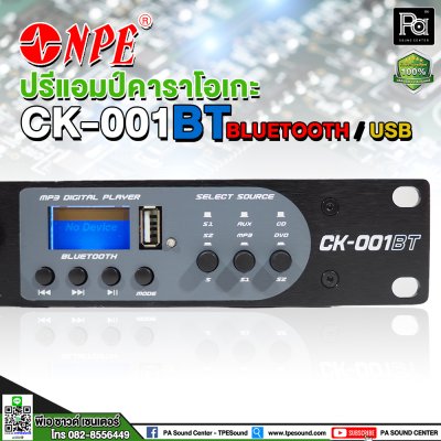 NPE CK-001BT ปรีแอมป์คาราโอเกะ ไมค์ 2 ช่อง มี BLUETOOTH / USB / MP3