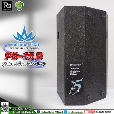 PROEURO TECH PS-15B ตู้ลำโพง 15 นิ้ว 2ทาง 300วัตต์ รุ่นใหม่