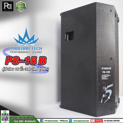 PROEURO TECH PS-15B ตู้ลำโพง 15 นิ้ว 2ทาง 300วัตต์ รุ่นใหม่