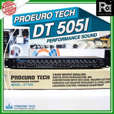 PROEURO TECH DT-505I ปรีแอมป์คาราโอเกะ 3 MIC ปรับความถี่ SUB-OUT ได้