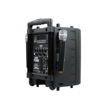 BIK SLC-8 ตู้ลำโพงเคลื่อนที่ 8 นิ้ว มีแอมป์ในตัว ไมค์ลอยคู่ DVD/USB/ Bluetooth